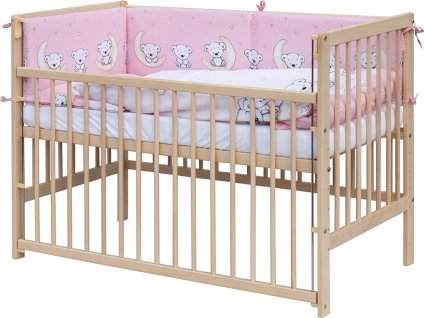 Dětská postýlka s kompletní výbavou Scarlett 120 x 60 cm - Toro - růžová