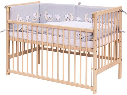 Dětská postýlka s kompletní výbavou Scarlett 120 x 60 cm - Toro - šedá