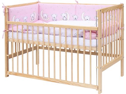 Dětská postýlka s kompletní výbavou Scarlett 120 x 60 cm - Toro - růžová