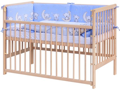 Dětská postýlka s kompletní výbavou Scarlett 120 x 60 cm - Toro - modrá