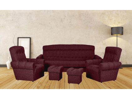 Sedací souprava Simona 3+1+1+2T Malmo 63 vínová
