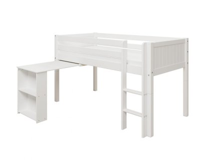 Vyvýšená postel s výsuvným stolem Romantic 455 bílá