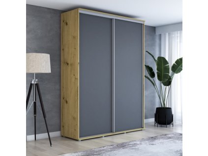 Šatní skříň Zuza šířka 200 cm, hloubka 45 cm, výška 242 cm