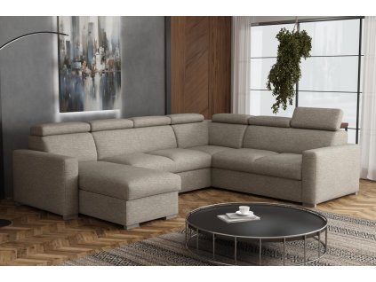 Sedací souprava Petrit U levá Aragon hnědošedá