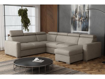 Sedací souprava Petrit U pravá Aragon hnědošedá