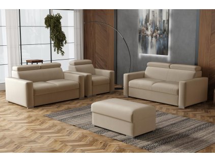 Sedací souprava Petrit 3+2+1+taburet Paros béžová