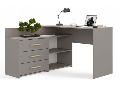 Psací stůl s komodou Dado šedá jíl