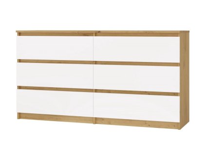 Komoda Malvína M6 140 dub artisan/bílá