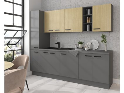 Kuchyňská linka Scandi/Nessa ANT 260 cm - Sestava 2