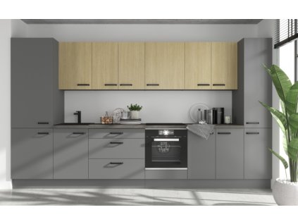 Kuchyňská linka Scandi/Nessa ANT 370 cm - Sestava 3