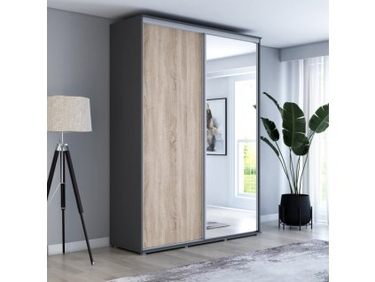 Šatní skříň Baryla 1 šířka 140 cm, výška 220 cm, hloubka 61 cm
