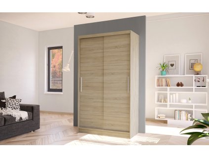 Skříň Kosta I 100 cm - dub sonoma, výška 200 cm, hloubka 58 cm