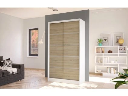 Skříň Diem IV 100 - bílá/dub sonoma