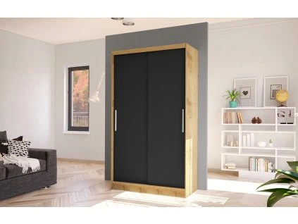 Skříň Diem IV 100 - dub artisan/černá