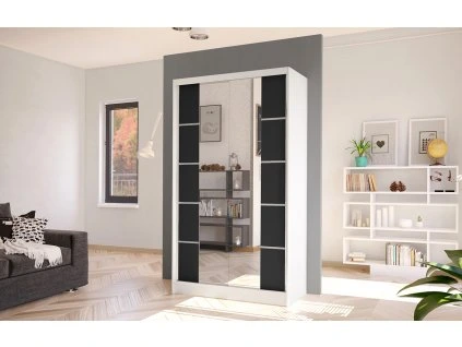 Skříň Diem V 100 - bílá/černá