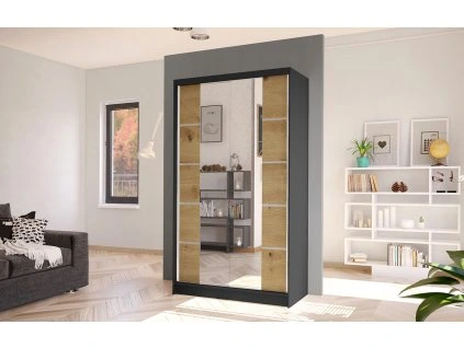 Skříň Diem V 100 - černá/dub artisan