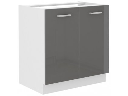Kuchyňská skříňka Sonia šedý lesk - dolní 80 ZL 2F dřezová