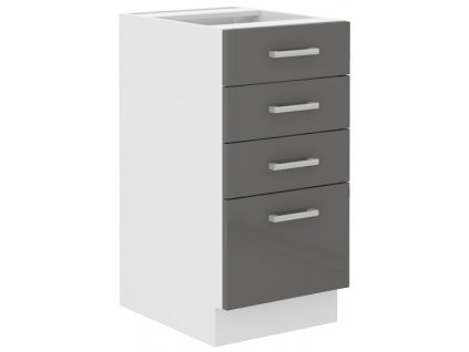 Kuchyňská skříňka Sonia šedý lesk - dolní 40 D 4S šuplíková