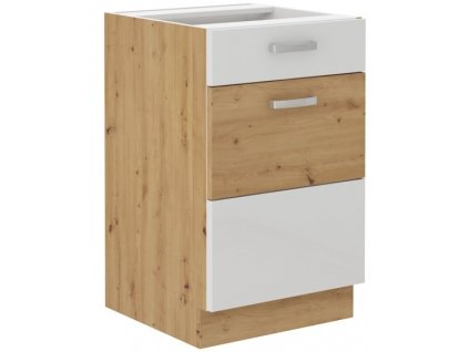 Kuchyňská skříňka Artisan bílý lesk - dolní 50 D 1F 1S dvířka + šuplík PREMIUM BOX