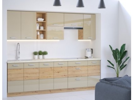 Kuchyňská linka Artisan cappucino lesk - Sestava 1