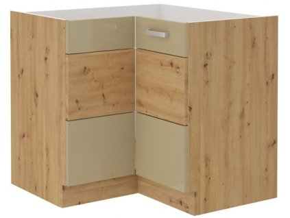 Kuchyňská skříňka Artisan cappucino lesk - dolní rohová 90x90 DN 2F