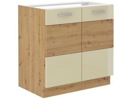 Kuchyňská skříňka Artisan krémový lesk - dolní 80 ZL 2F dřezová