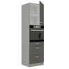 Kuchyňská skříňka Grey - 60 DPS-210 3S 1F sloupek se zabudovanou troubou, šuplíkový PREMIUM BOX