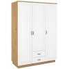 Šatní skříň Flawia 180 WHAR 3D2S - dub Artisan + MDF bílý mat