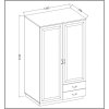 Šatní skříň Flawia 120 WHAR 2D2S - dub Artisan + MDF bílý mat