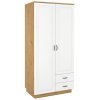 Šatní skříň Flawia 120 WHAR 2D2S - dub Artisan + MDF bílý mat