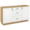 Komoda Flawia 150 WHAR 2D3S - dub Artisan + MDF bílý mat