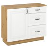 Komoda Flawia 100 WHAR 1D3S - dub Artisan + MDF bílý mat