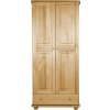 Masivní šatní skříň S2+1 Natura šíře 90 cm, šatní tyč