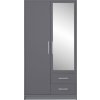 Šatní skříň Smart SRL 3 antracit - se zrcadlem