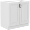 Kuchyňská skříňka Stilo WHWH - dolní 80 ZL 2F  dřezová, bílá + bílá