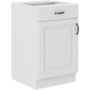 Kuchyňská skříňka Stilo WHWH - dolní 50 D 1F 1S dvířka + šuplík, bílá + bílá