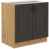Kuchyňská skříňka Stilo GRAR - dolní 80 D 2F, grafit + Artisan