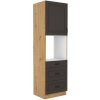 Kuchyňská skříňka Stilo GRAR - 60 DPS-210 3S 1F sloupek se zabudovanou troubou, šuplíkový, grafit + Artisan