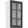 Kuchyňská skříňka Stilo GRWH - horní vitrína 40 GS-90 1F, grafit + bílá