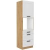 Kuchyňská skříňka Luna WHAR - 60 DPS-210 3S 1F sloupek se zabudovanou troubou, šuplíky PREMIUM BOX