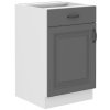 Kuchyňská skříňka Stilo DustGRWH - dolní 50 D 1F 1S dvířka + šuplík, Dust Grey + bílá