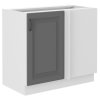 Kuchyňská skříňka Stilo DustGRWH - dolní rohová maskovnice 105 ND 1F, Dust Grey + bílá