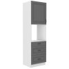 Kuchyňská skříňka Stilo DustGRWH - 60 DPS-210 3S 1F sloupek se zabudovanou troubou, šuplíkový, Dust Grey + bílá