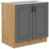Kuchyňská skříňka Stilo DustGRAR - dolní 80 D 2F, Dust Grey + Artisan