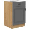 Kuchyňská skříňka Stilo DustGRAR - dolní 50 D 1F 1S dvířka + šuplík, Dust Grey + Artisan