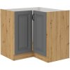 Kuchyňská skříňka Stilo DustGRAR - dolní rohová 90x90 DN 2F, Dust Grey + Artisan