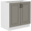 Kuchyňská skříňka Stilo ClayGRWH - dolní 80 D 2F, Clay Grey + bílá