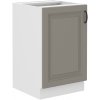 Kuchyňská skříňka Stilo ClayGRWH - dolní 50 ZL 1F dřezová, Clay Grey + bílá