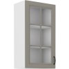 Kuchyňská skříňka Stilo ClayGRWH - horní vitrína 40 GS-90 1F, Clay Grey + bílá
