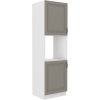 Kuchyňská skříňka Stilo ClayGRWH - 60 DP-210 2F sloupek se zabudovanou troubou, dvířka, Clay Grey + bílá